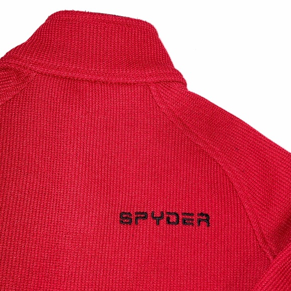 Spyder boys lightweight Full Zip Jacket racing red black small 7/8 - Picture 7 of 9